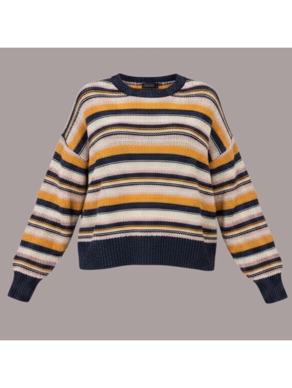 Vineyard Vines Womens M Striped Crewneck Sweater Multicolor Chunky Knit Preppy